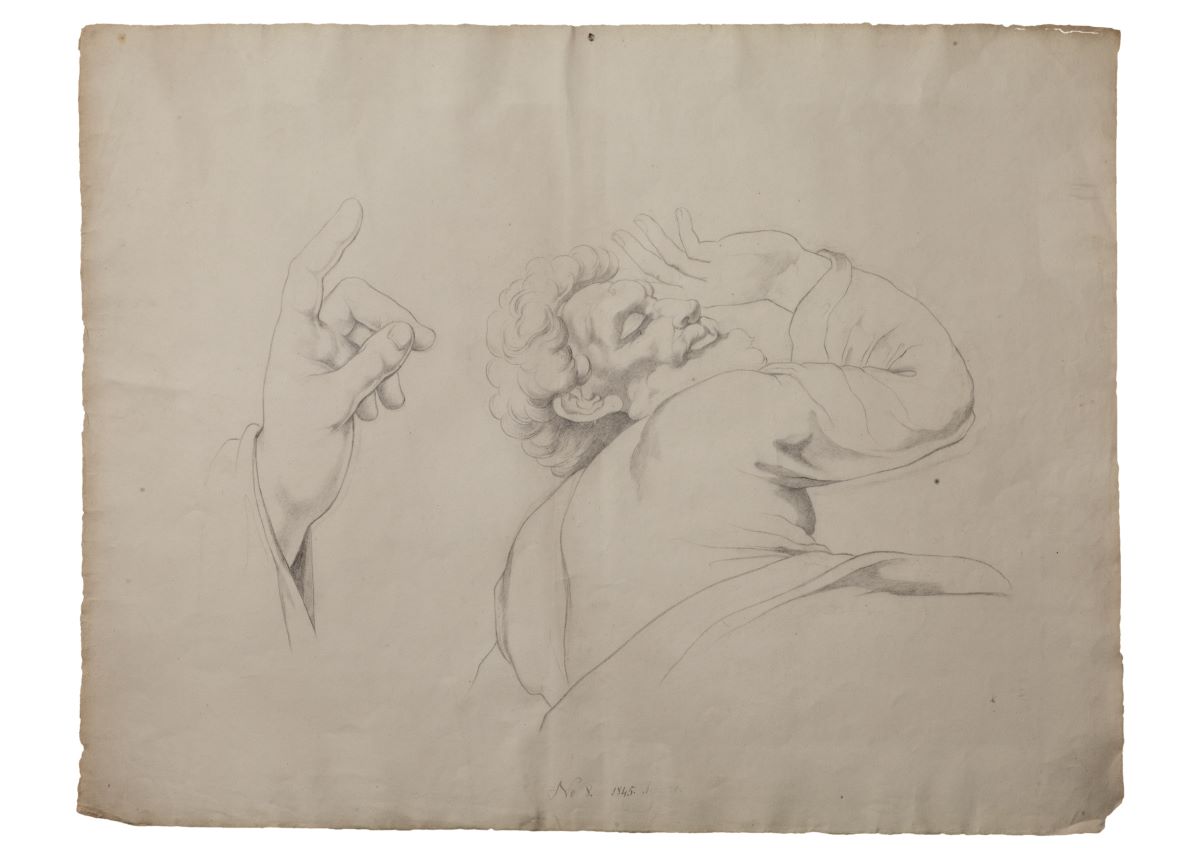 Portret compozițional și mână