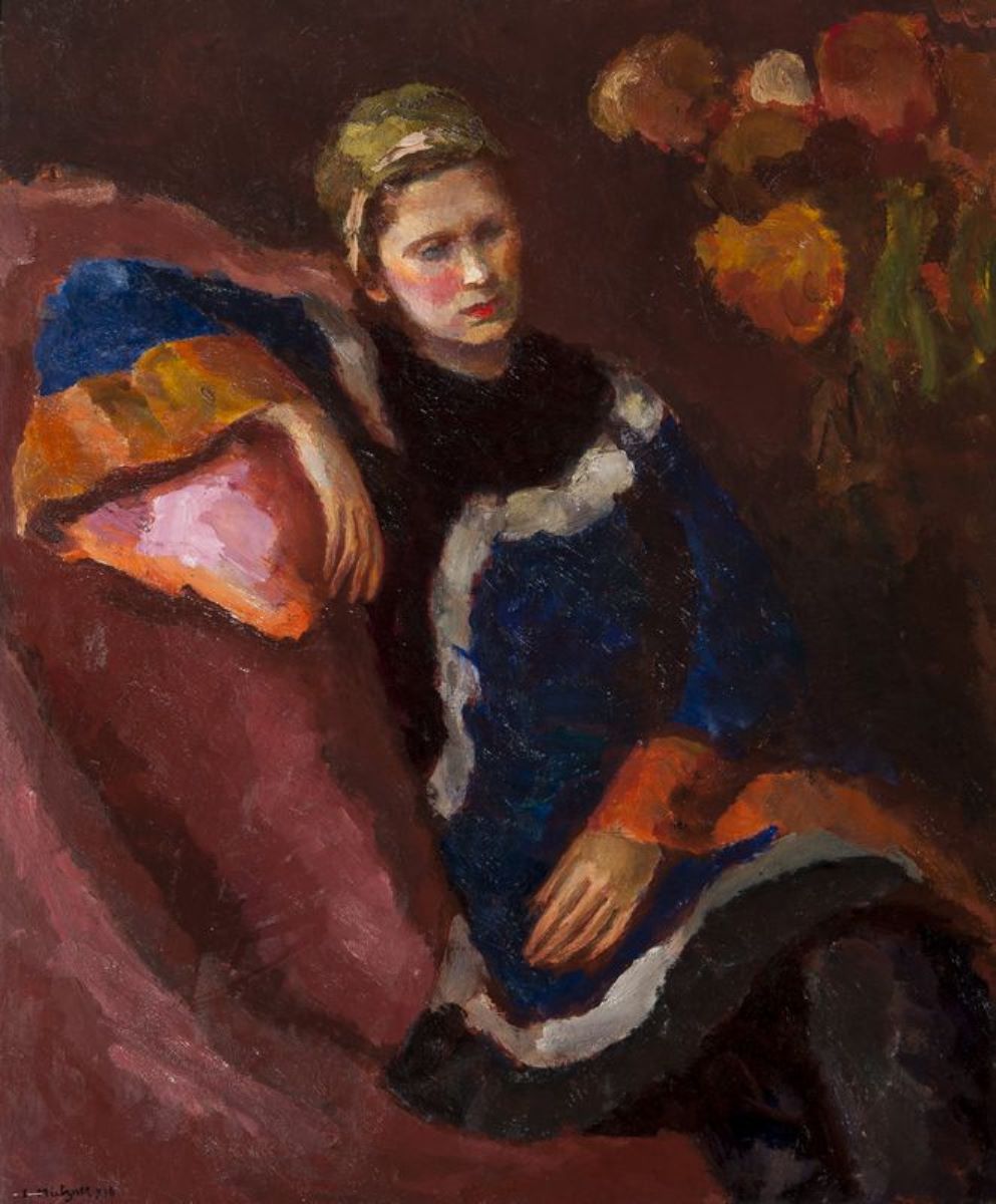 Portret de femeie meditând