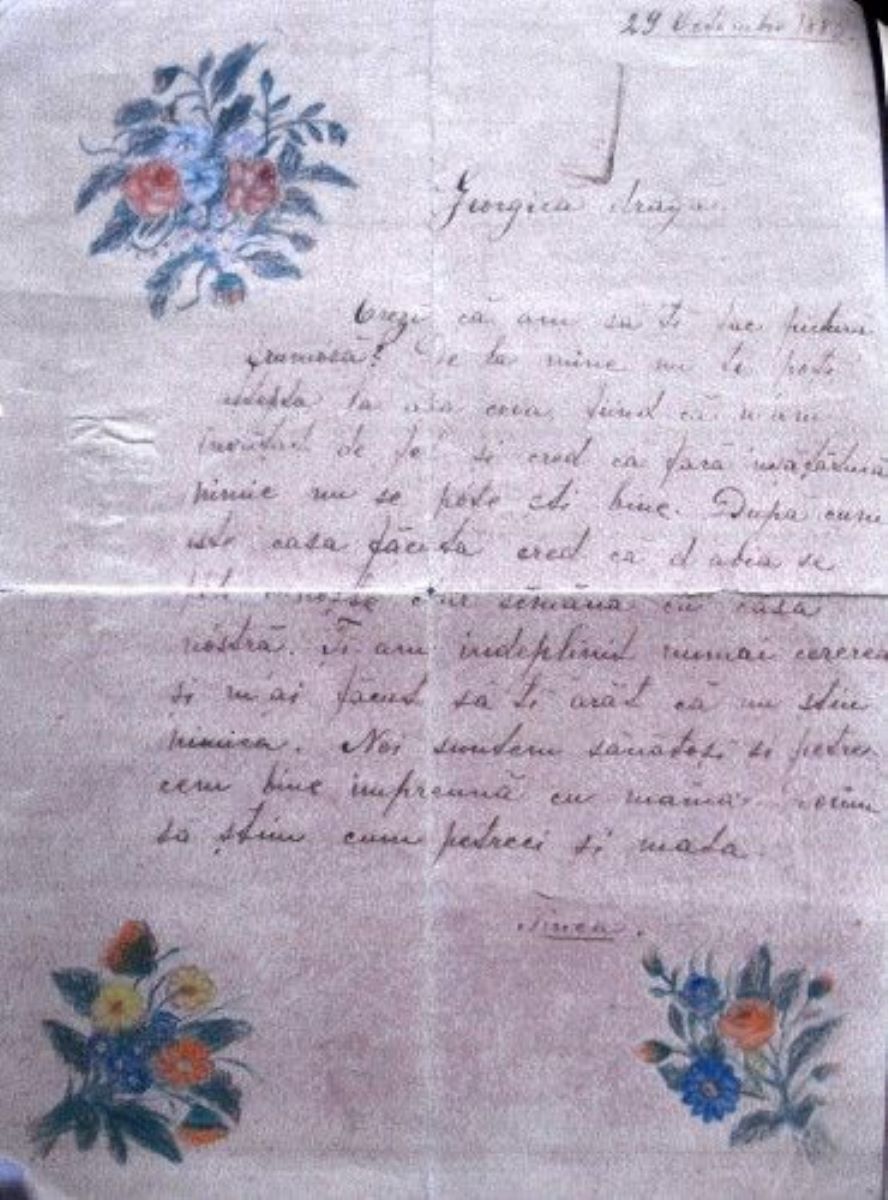 Scrisoare adresată de Tinca lui George Enescu