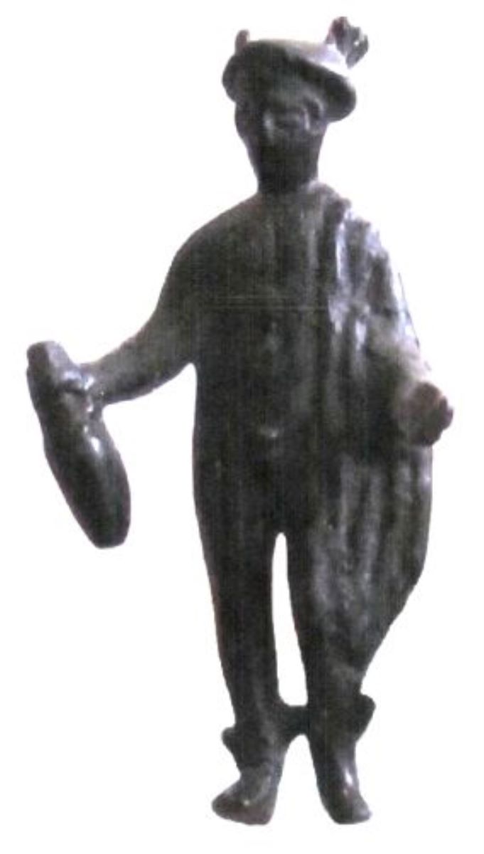 Statuetă din bronz cu reprezentarea lui Mercurius cu petasus pe cap