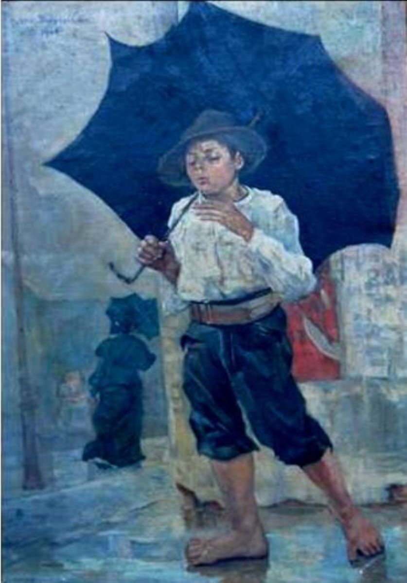 Băiatul cu umbrela