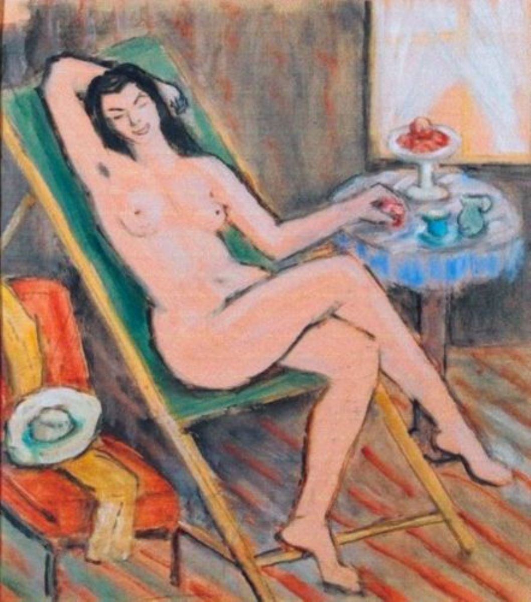 Nud în șezlong