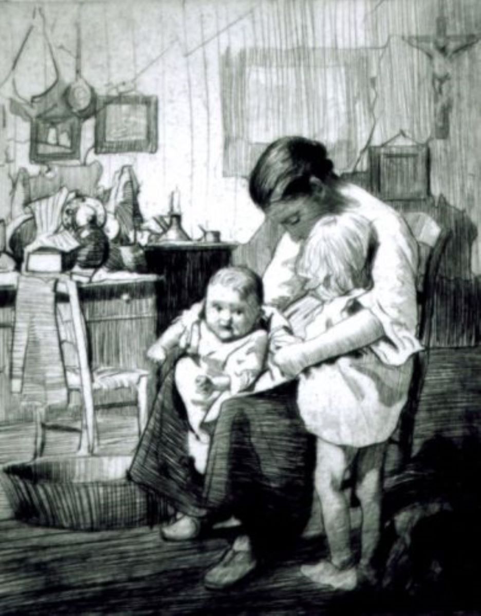 Femeie cu doi copii