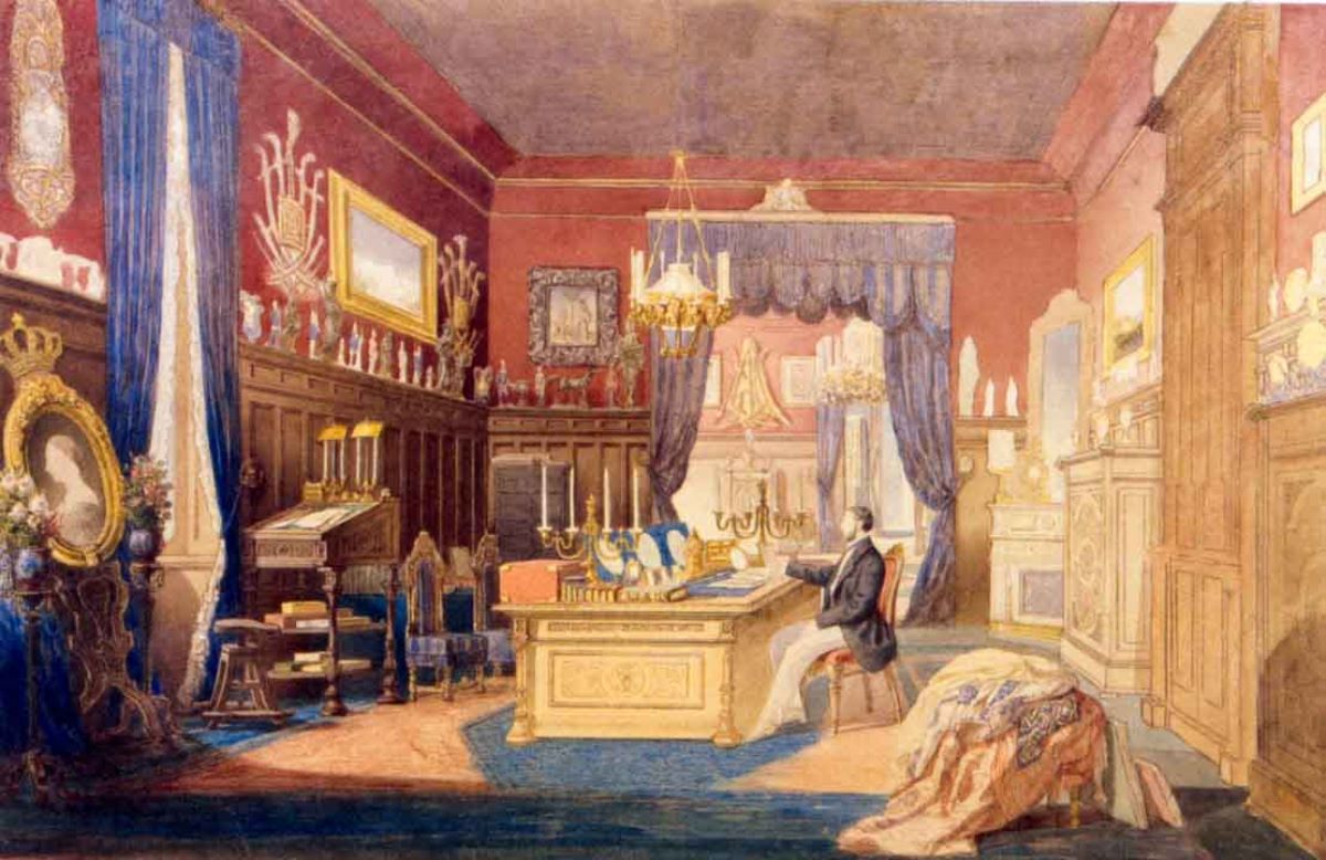 Carol I în biroul de lucru de la Cotroceni