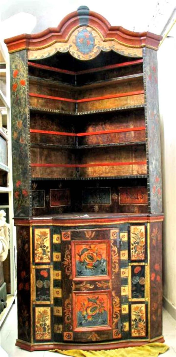 bufet de colț cu stelaj