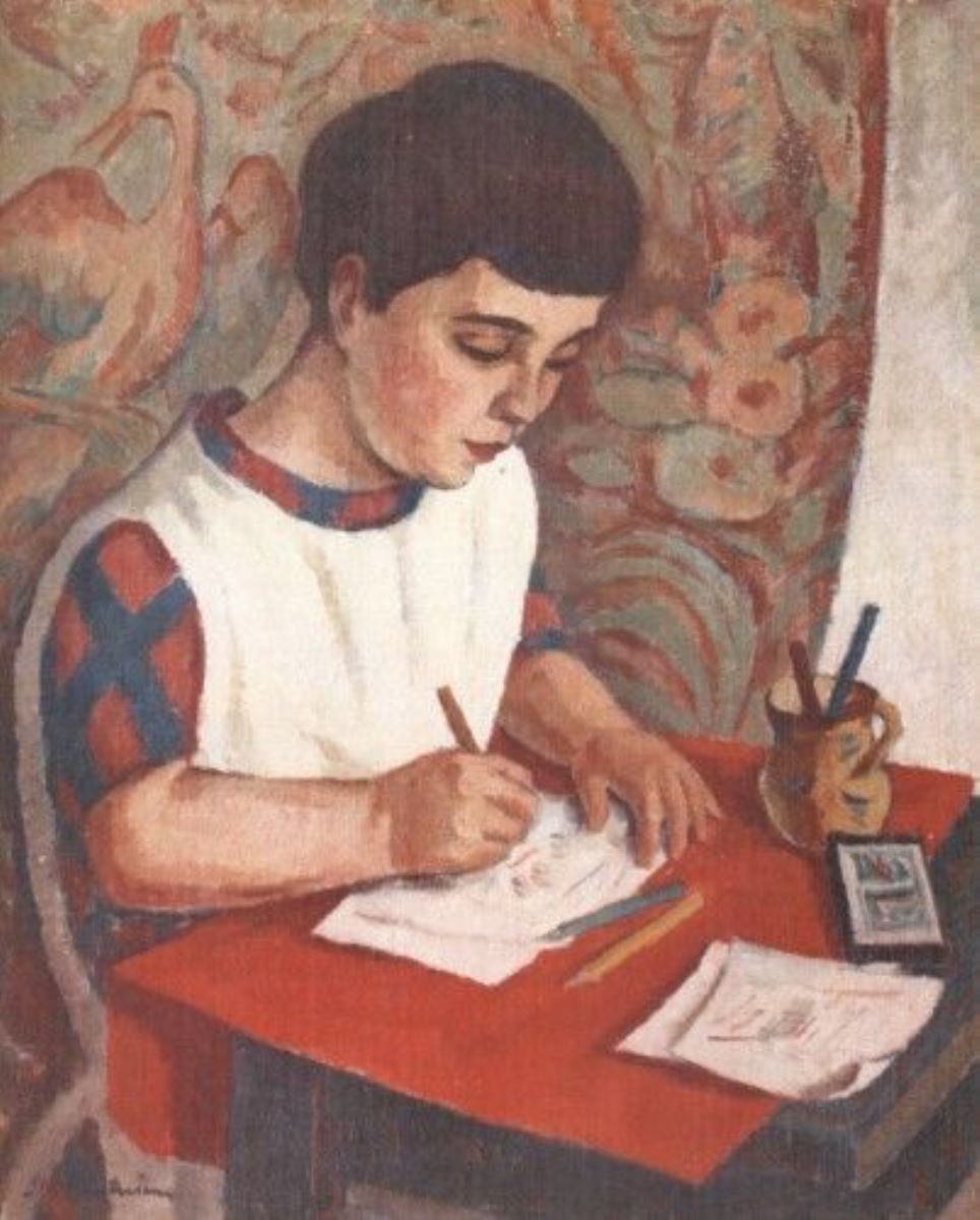 Margareta desenând (fata pictorului)