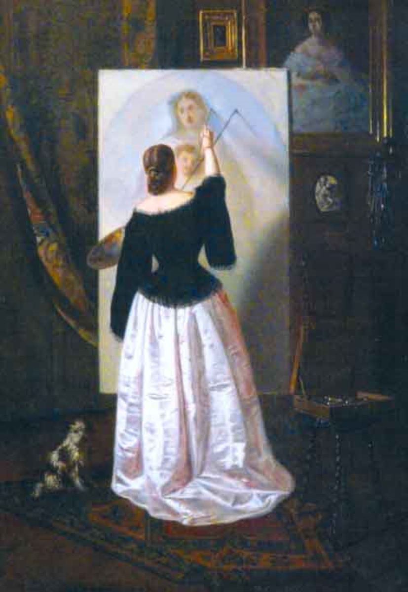 Doamnă pictând