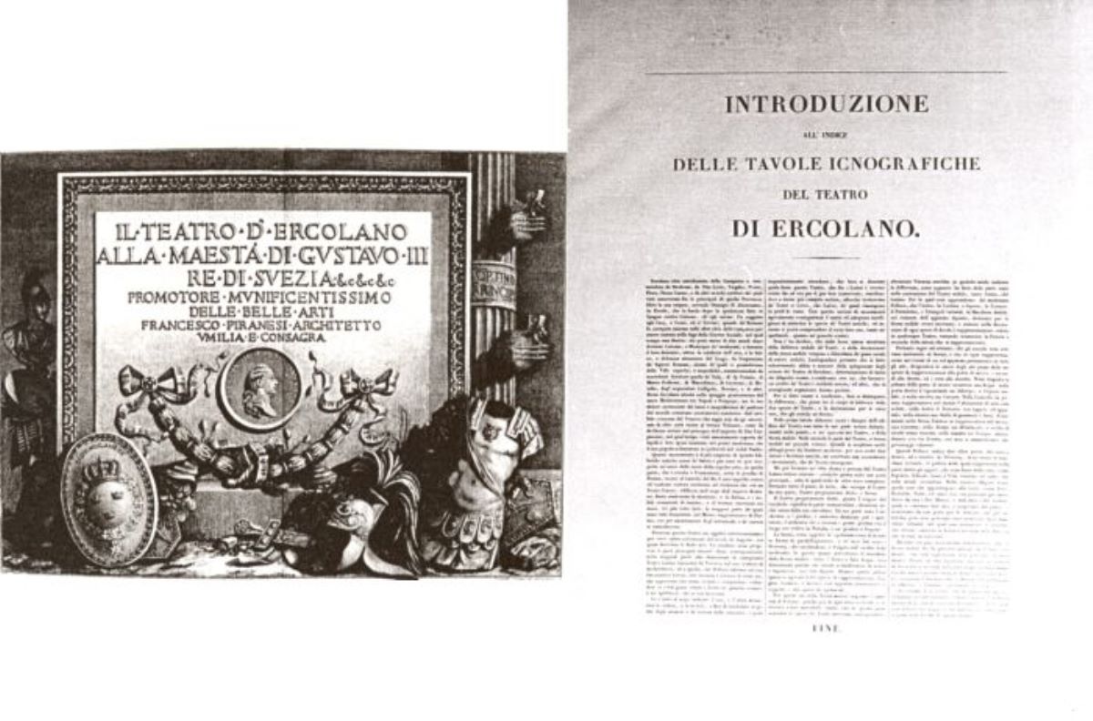 Planuri și secțiuni ale teatrului antic din Herculanum