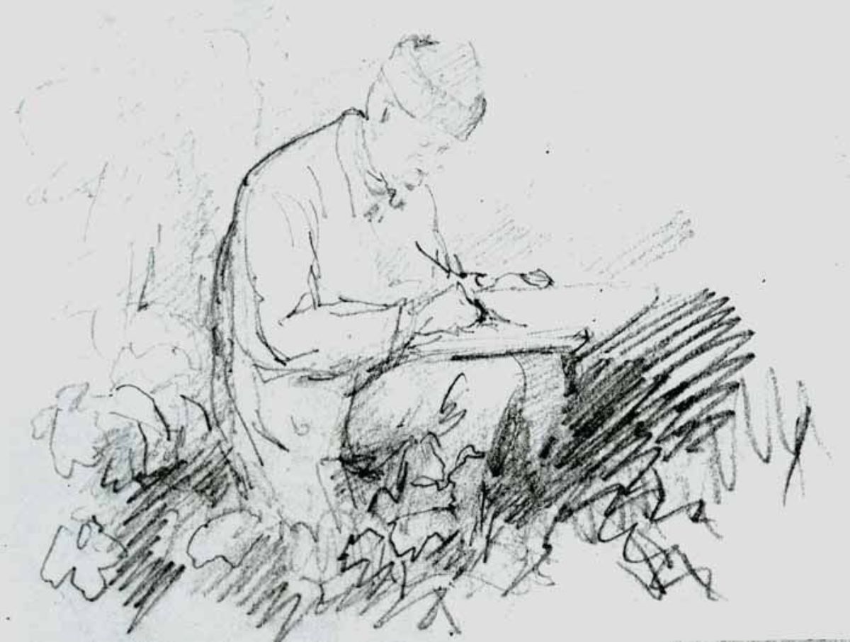 Pictor desenând