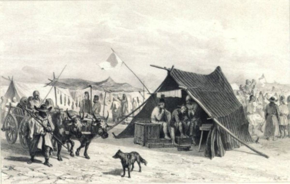 Barbier tsigane. Foire de Giurgievo (Bărbier țigan la Târgul din Giurgiu)