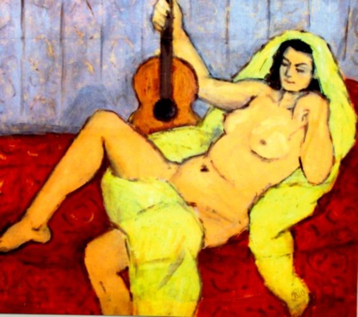 Nud cu chitară
