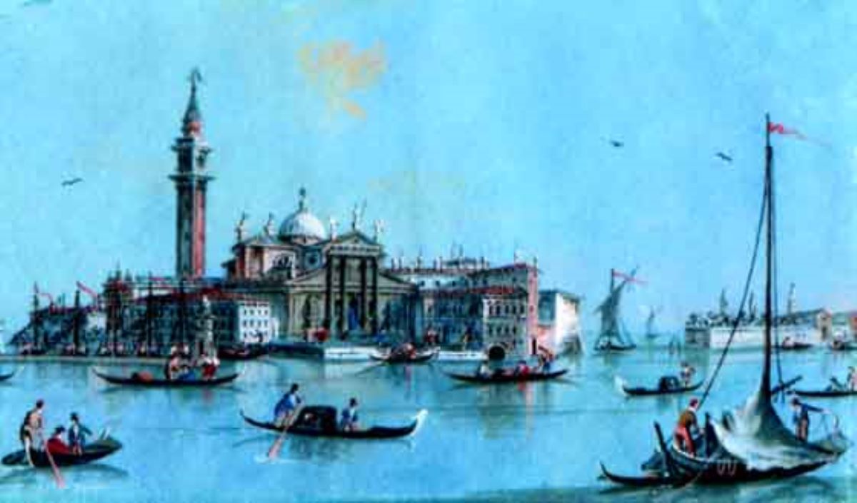 Vederea Bazilicii San Giorgio și a canalului Giudecca