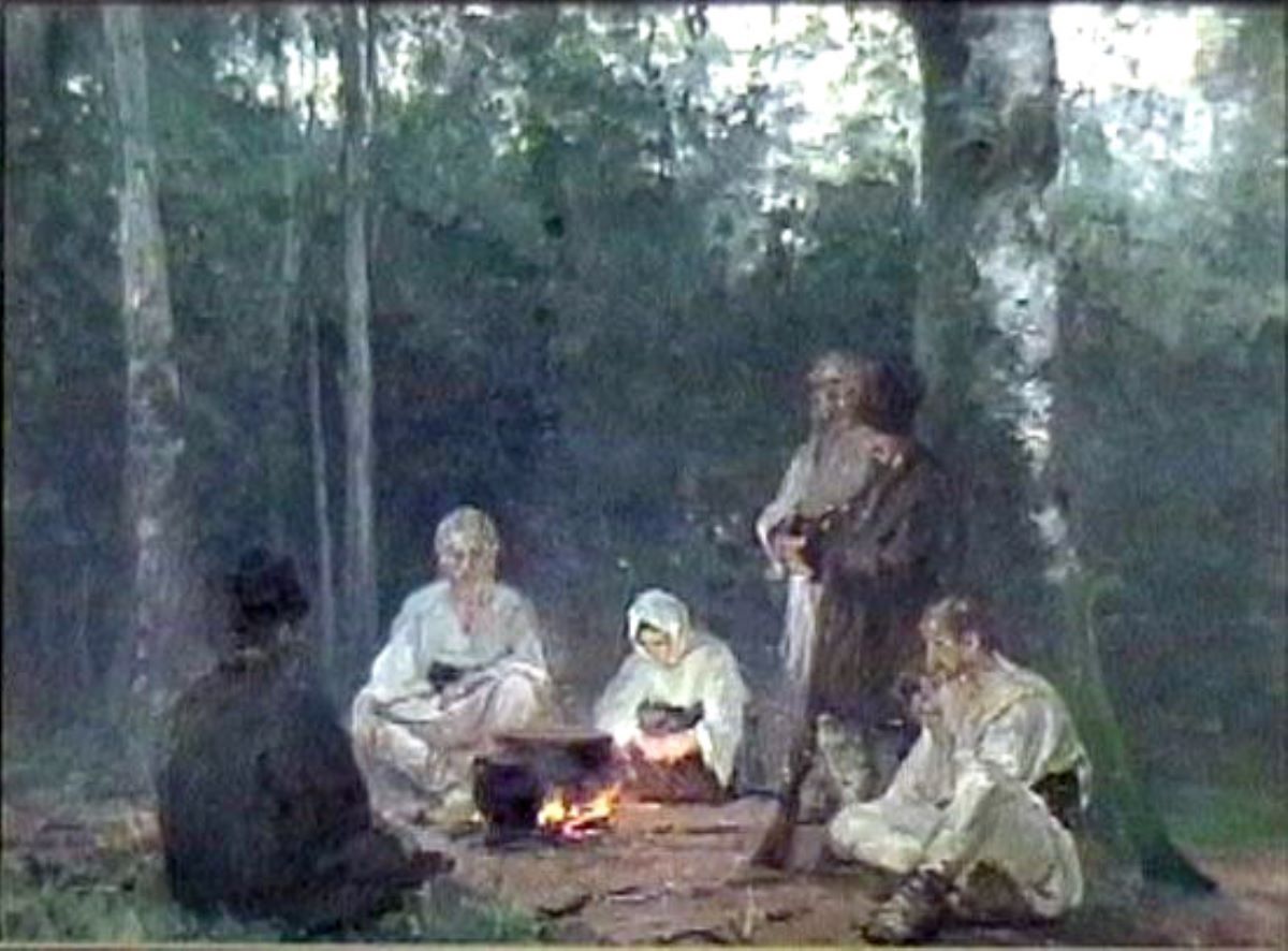 Țărani în pădure