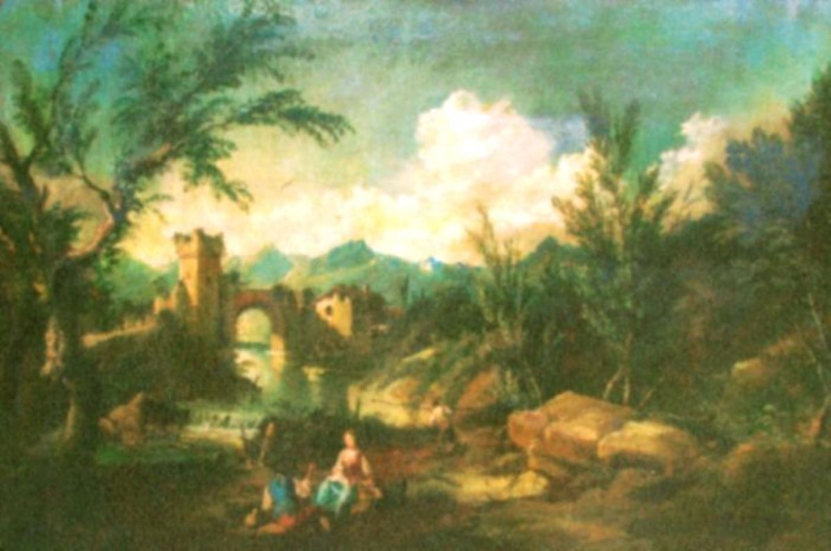 Peisaj cu ruine de cetate