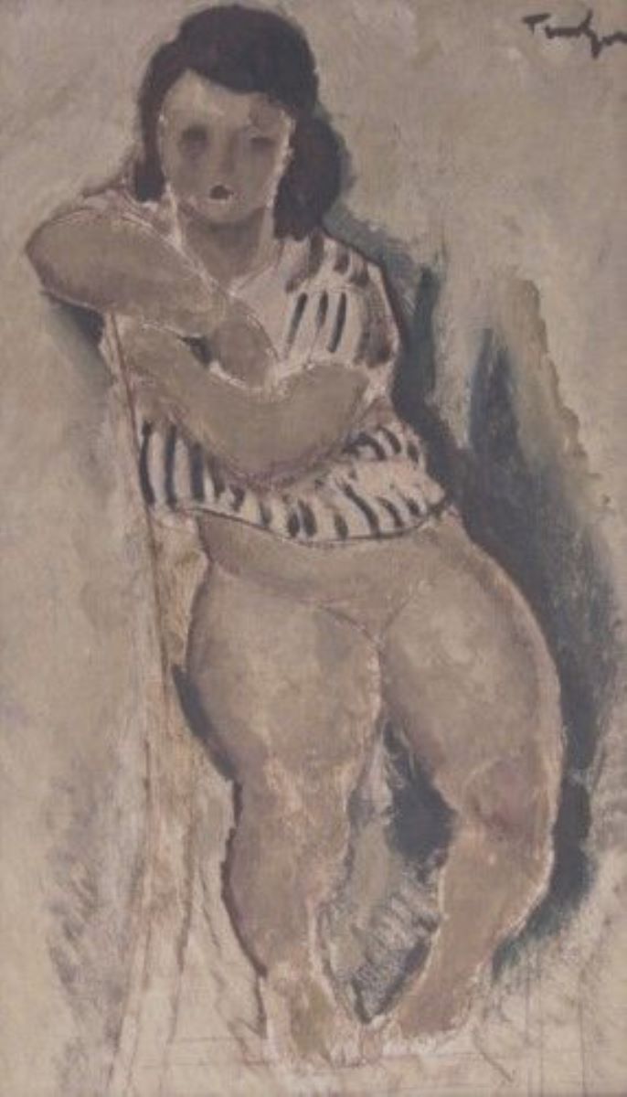 Nud de adolescentă șezând