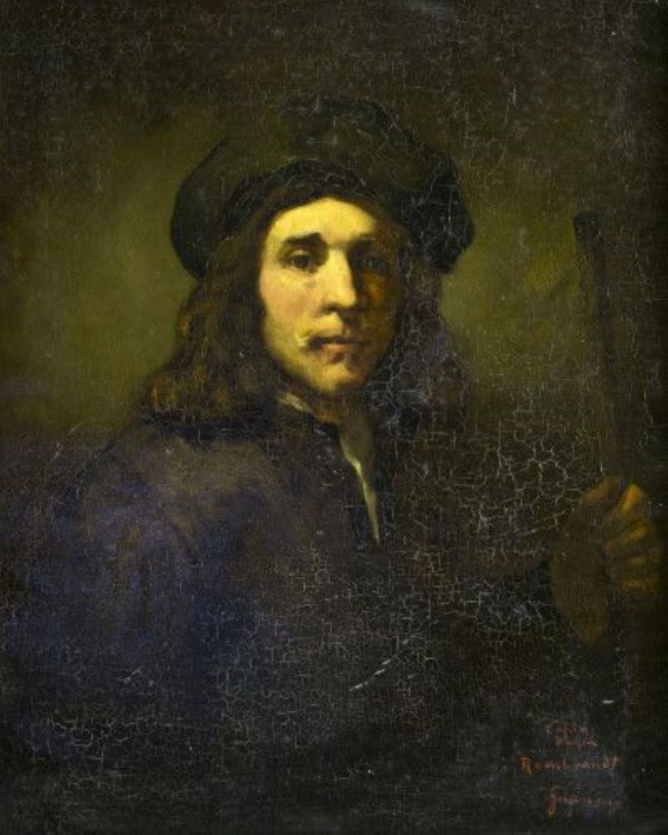 Bărbatul cu baston - copie după Rembrandt