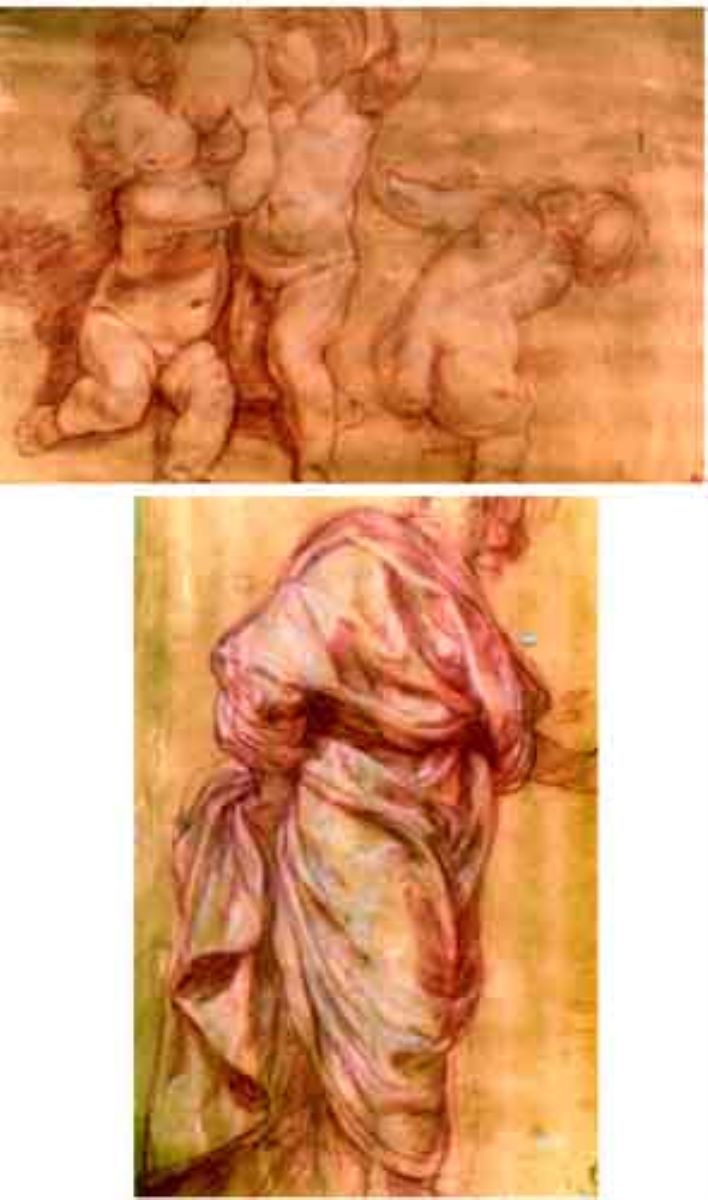 Figură drapată (față); Putti (verso)