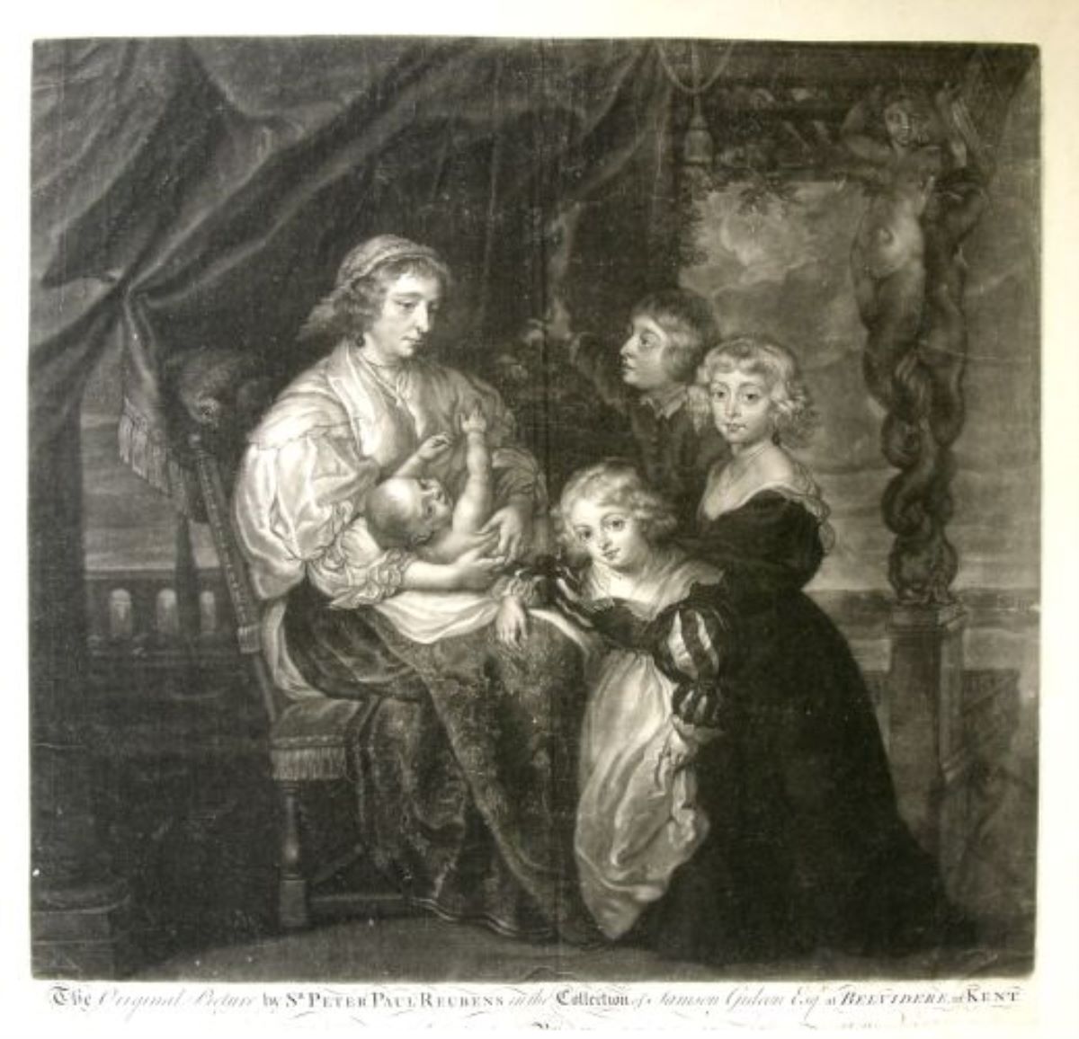 Deborah Kip wife of Sir Balthasar Gerbier and her children/Deborah Kip, soția domnului Balthasar Gerbier și copiii săi (în registrul inventar: „Familia Paul Rubens”)