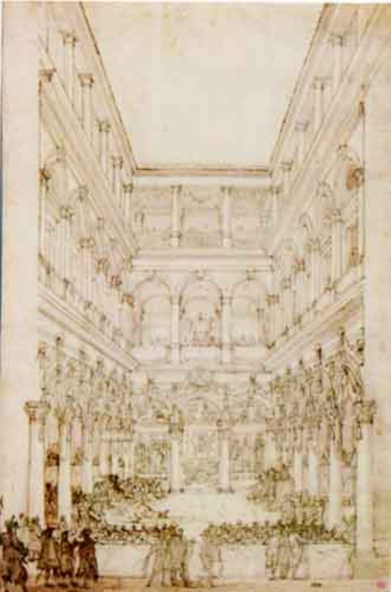 O adunare publică a academicienilor din Academia della Crusca la 1652