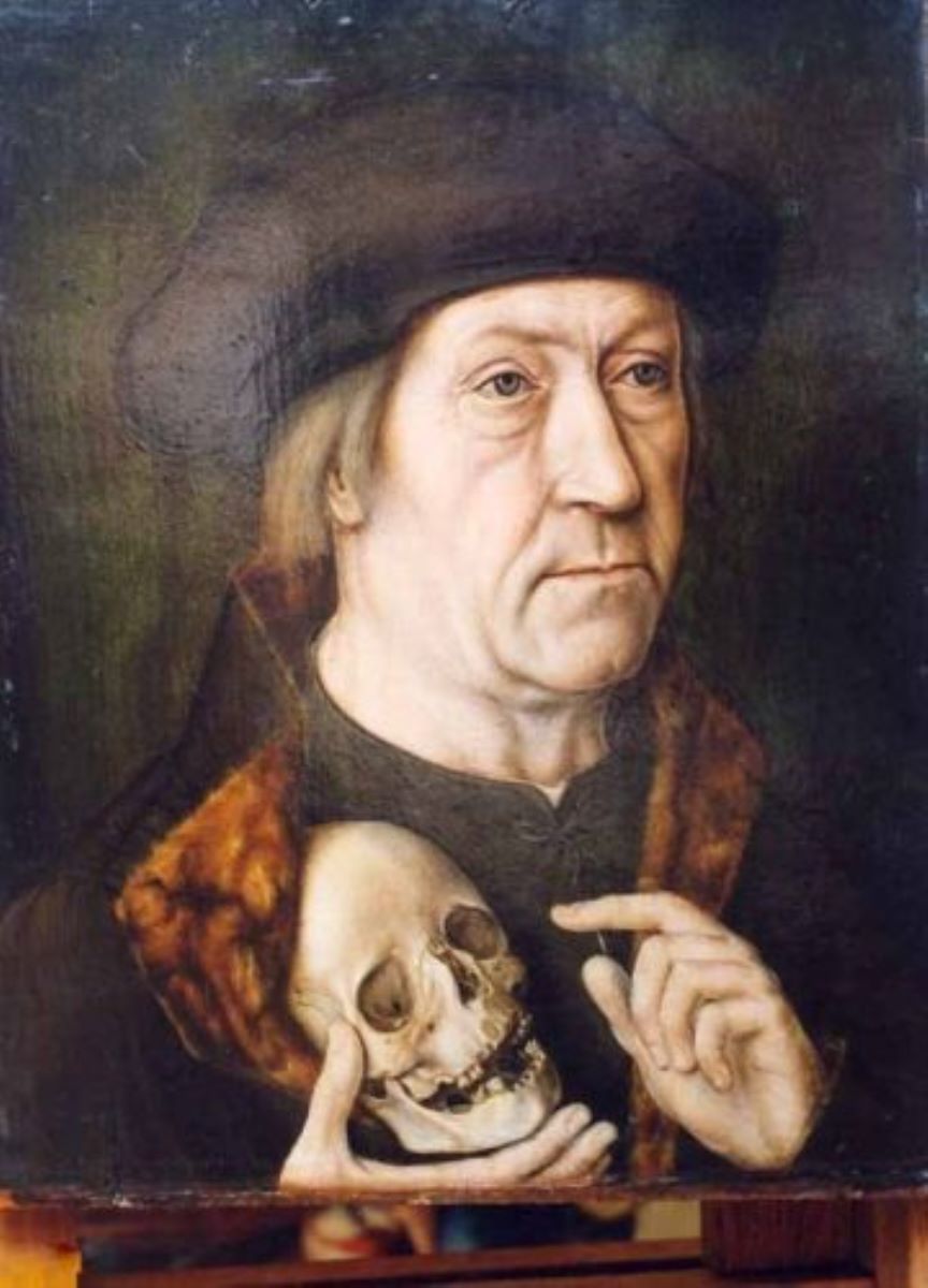 Portret de bărbat cu craniu