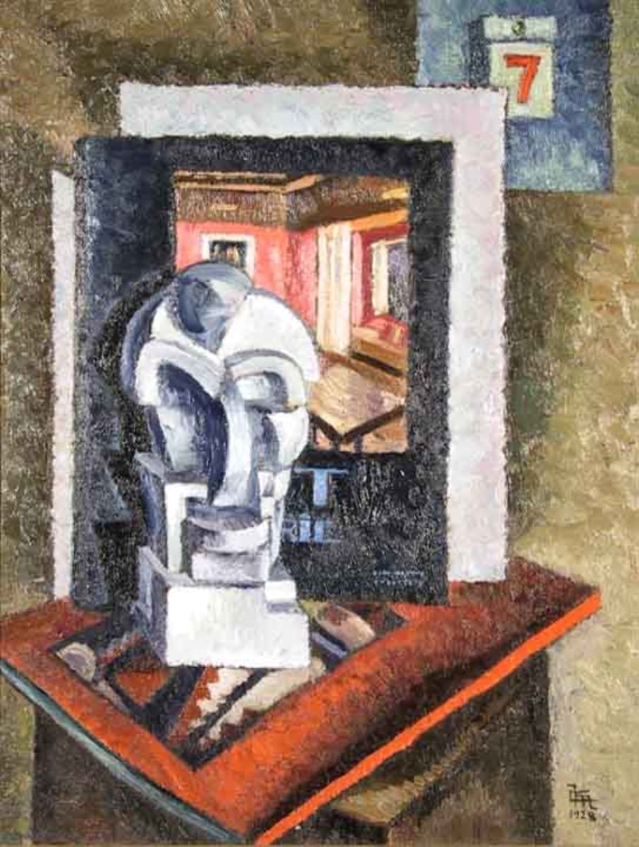 Compoziție cu sculptură (Interior de atelier)