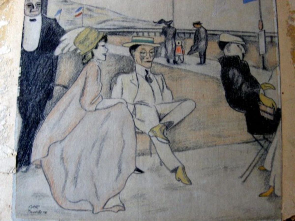 Plajă la Trouville (Desen satiric)