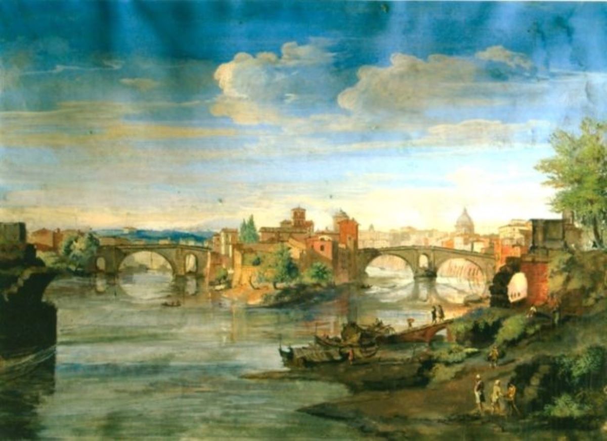 Vedută din Roma cu ponte Sisto