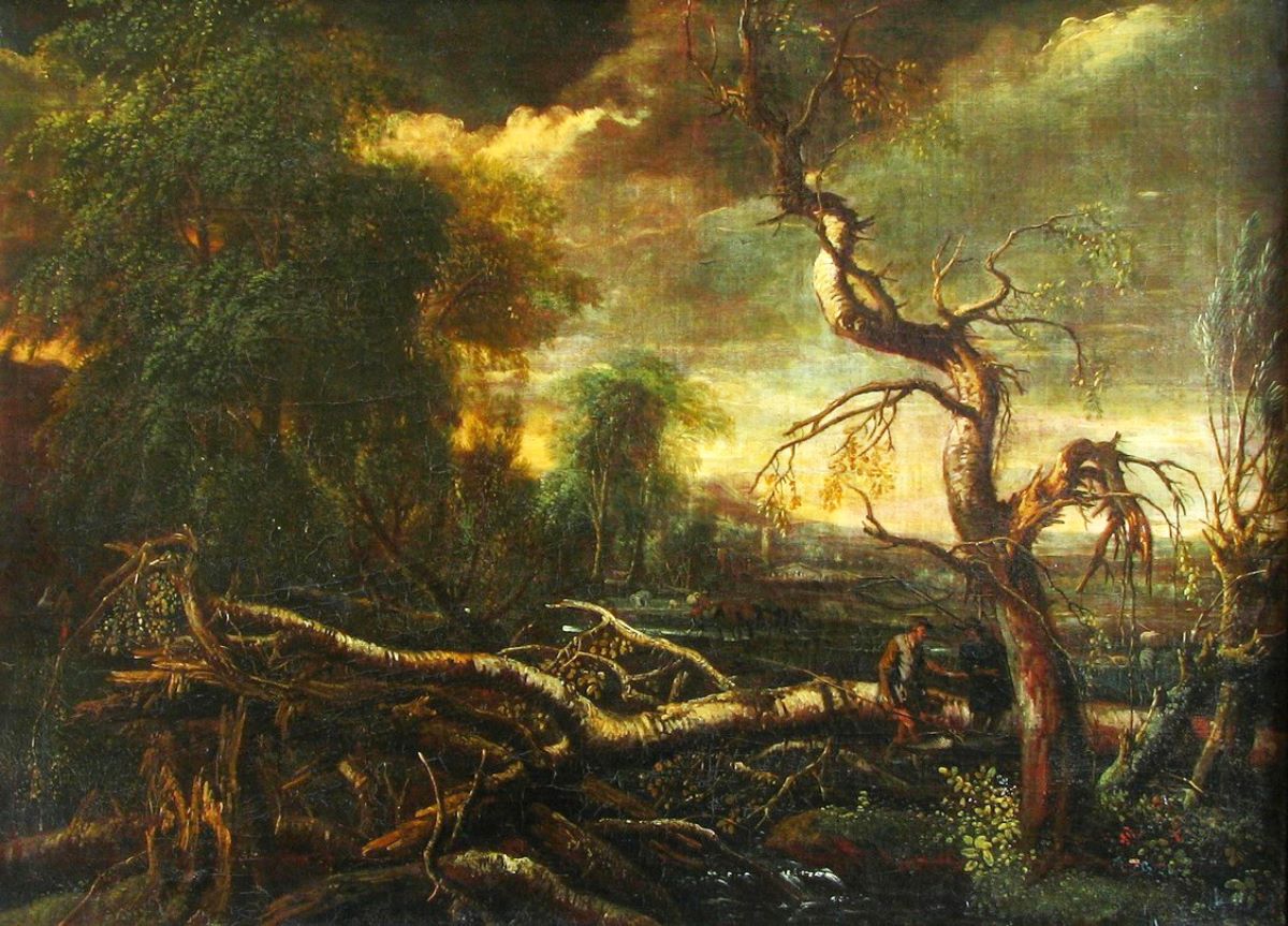 Peisaj cu arbori; pandant: Peisaj cu arbori ciuntiți