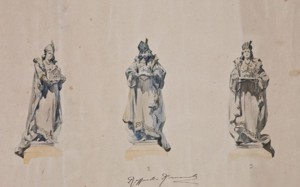 Schițe pentru monumentul Domniței Bălașa