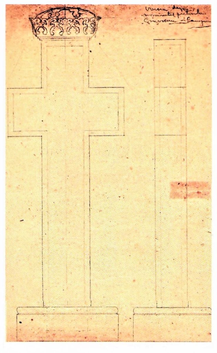 Schiță de monument funerar-cruce