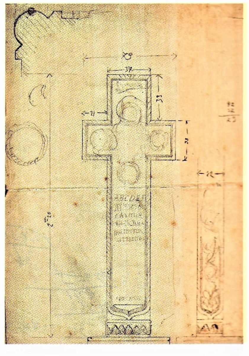 Schiță de monument funerar-cruce