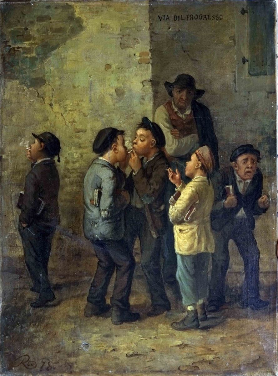 Copii fumând