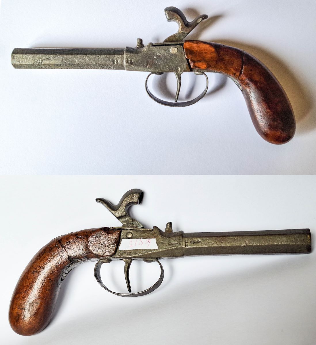Pistol de buzunar (Terzerol), sistem de dare a focului cu capse, cal. 11 mm