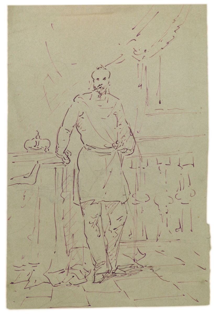 Bărbat în costum de demnitar/ Fragment studiu de picioare (verso)