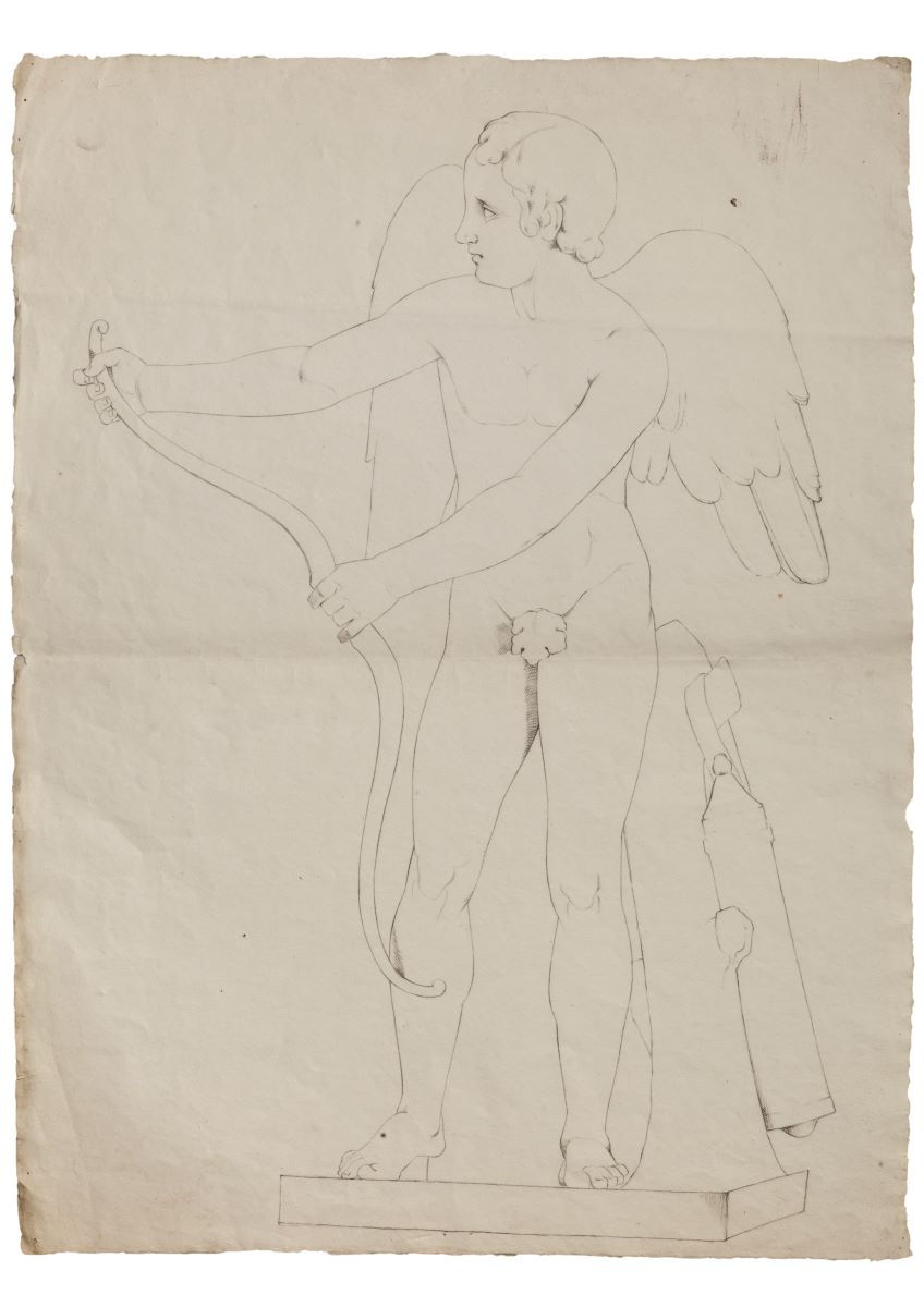 Studiu nud cu arcul (Cupidon)